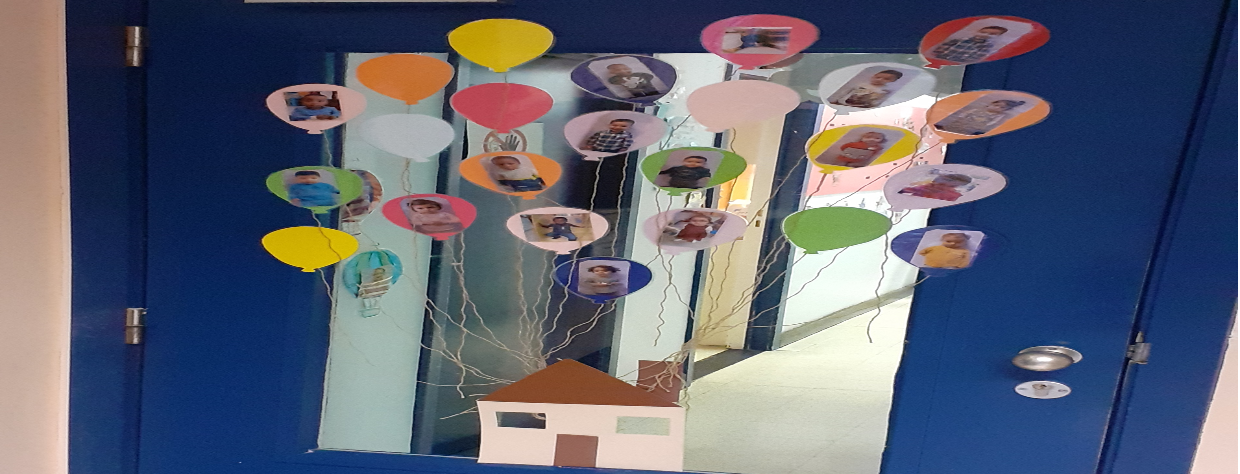 Dessin de ballons avec la photos des enfants