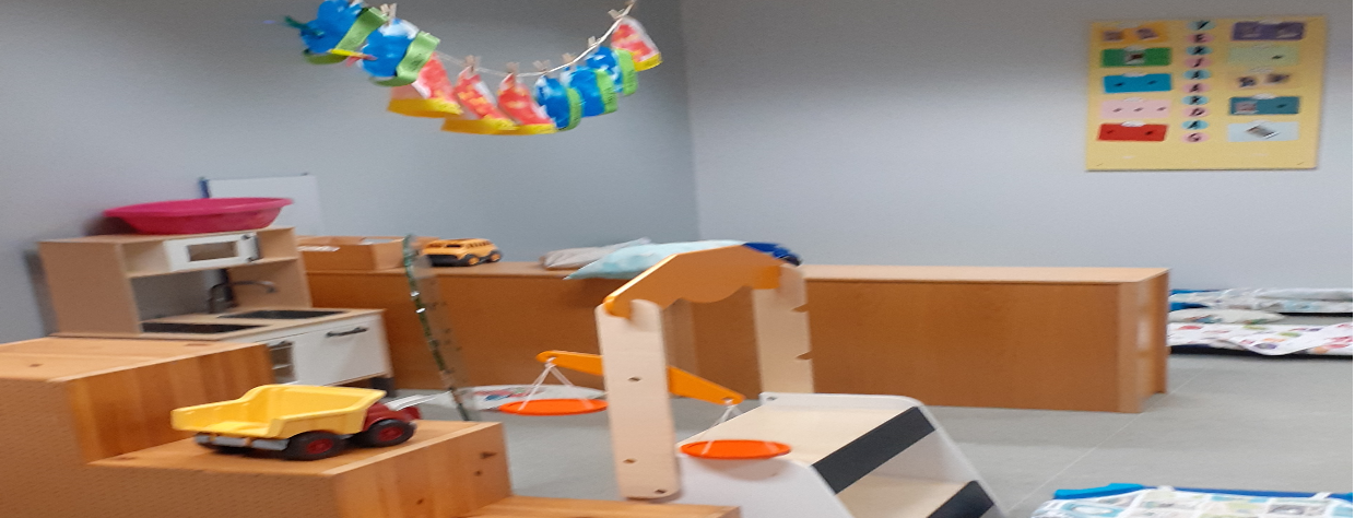 Coin avec des jeux en bois